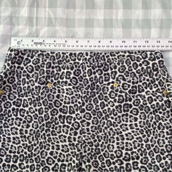 MICHAEL Kors pant leopard prints pattern small stretch back pocket pill on Small - Picture 5 of 11